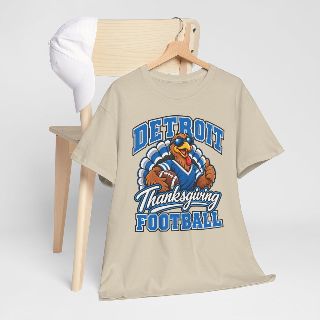 Detroit Thanksgiving Football Tee — Turkey Mascot Game Day Shirt