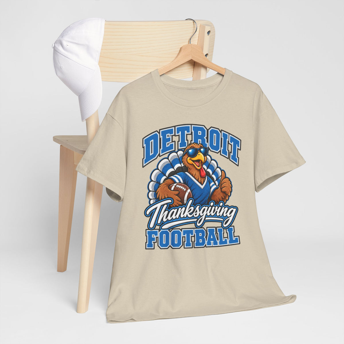 Detroit Thanksgiving Football Tee — Turkey Mascot Game Day Shirt