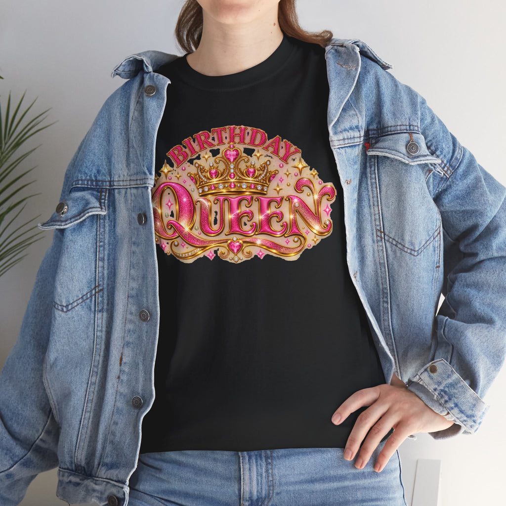 Birthday Queen Graphic T-Shirt | Pink & Gold Crown