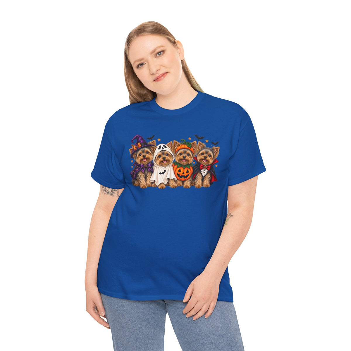 Halloween Yorkie T-Shirt — Cute Yorkies in Costumes (Pumpkin, Ghost, Witch, Vampire)
