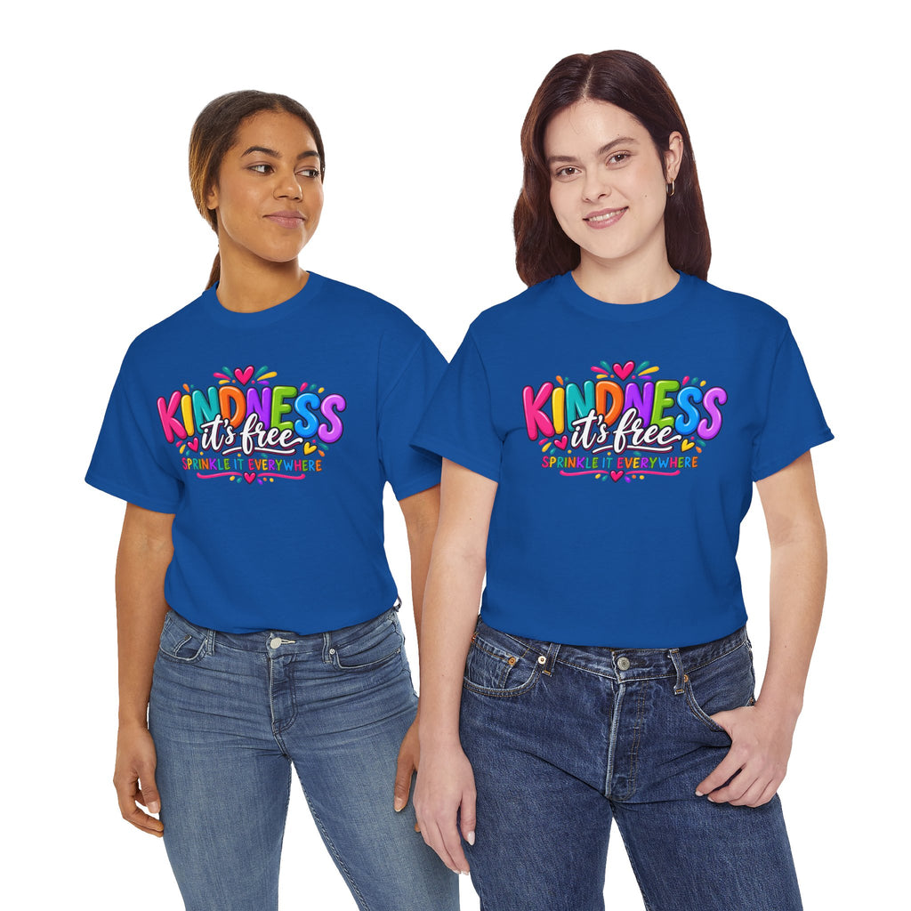 Kindness Is Free Rainbow Tee — Cute Positive Message T-Shirt