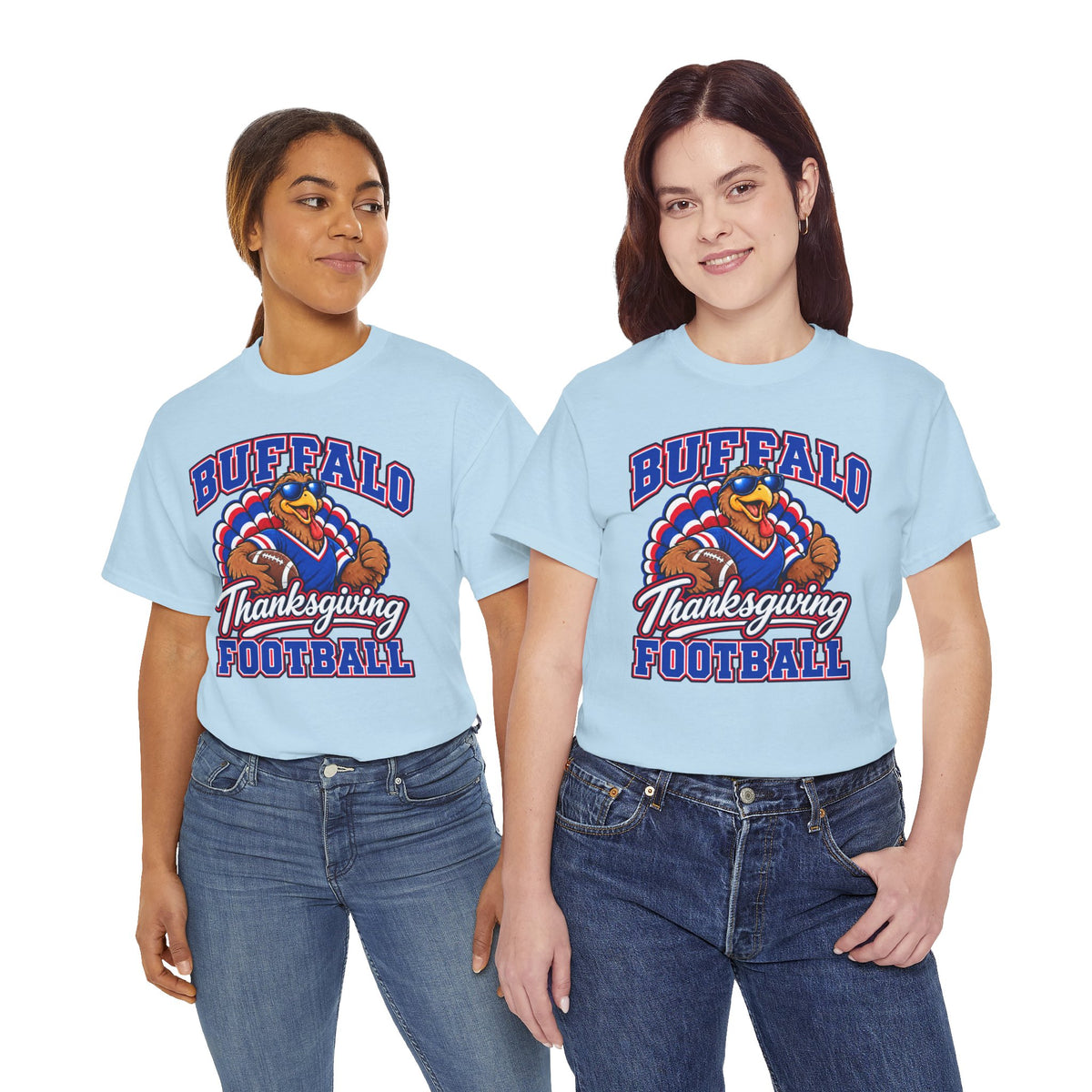 Buffalo Thanksgiving Football T-Shirt — Turkey Mascot Game Day Tee