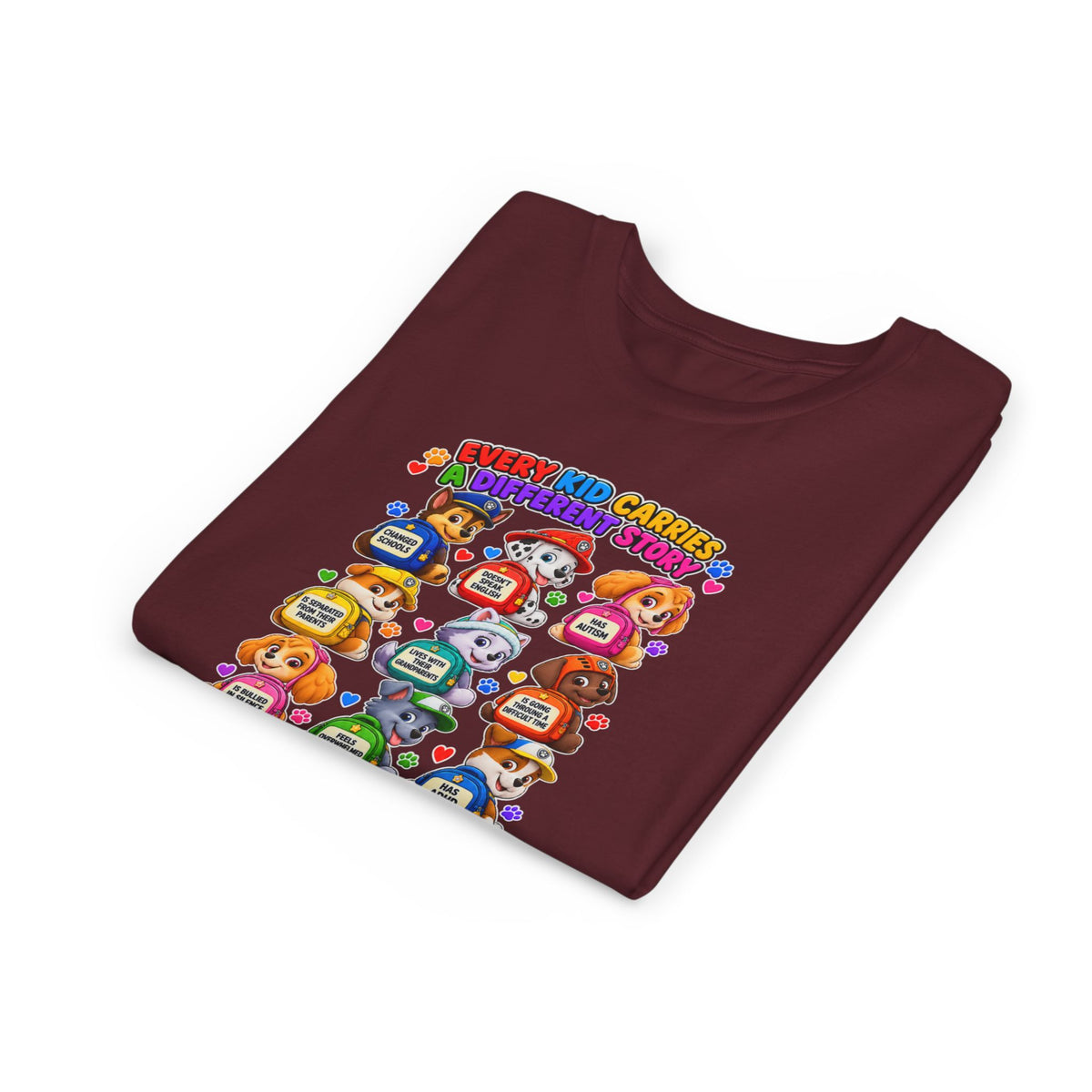 Be Kind Youth Short Sleeve Tee – Colorful Cartoon Character Shirt