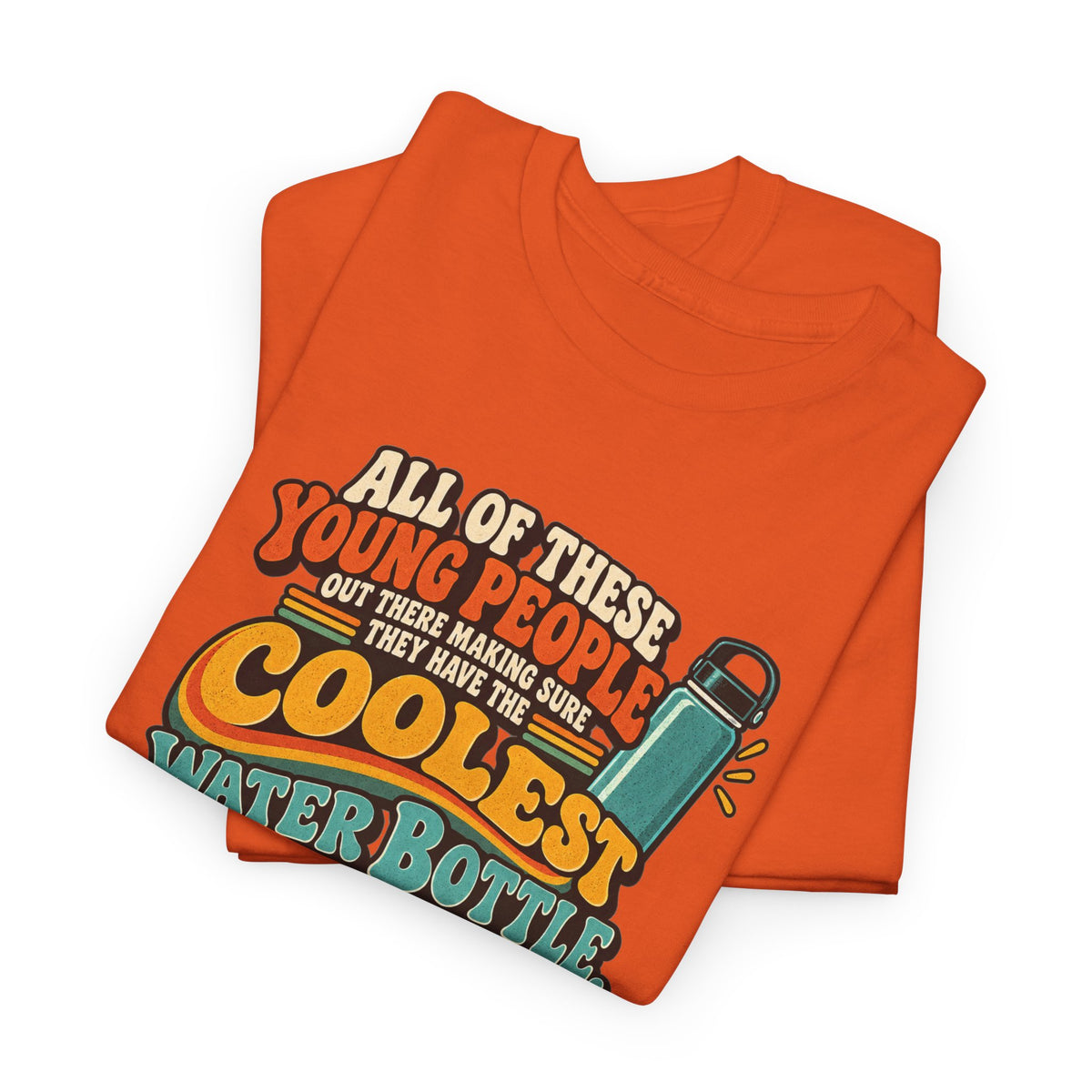 Retro 70s-80s Funny Water Bottle Tee — "Coolest Water Bottle" Graphic T-Shirt