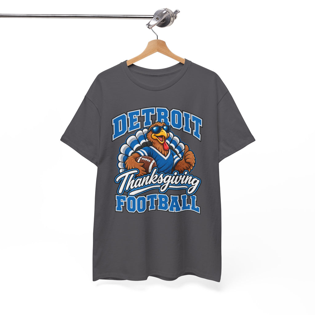 Detroit Thanksgiving Football Tee — Turkey Mascot Game Day Shirt