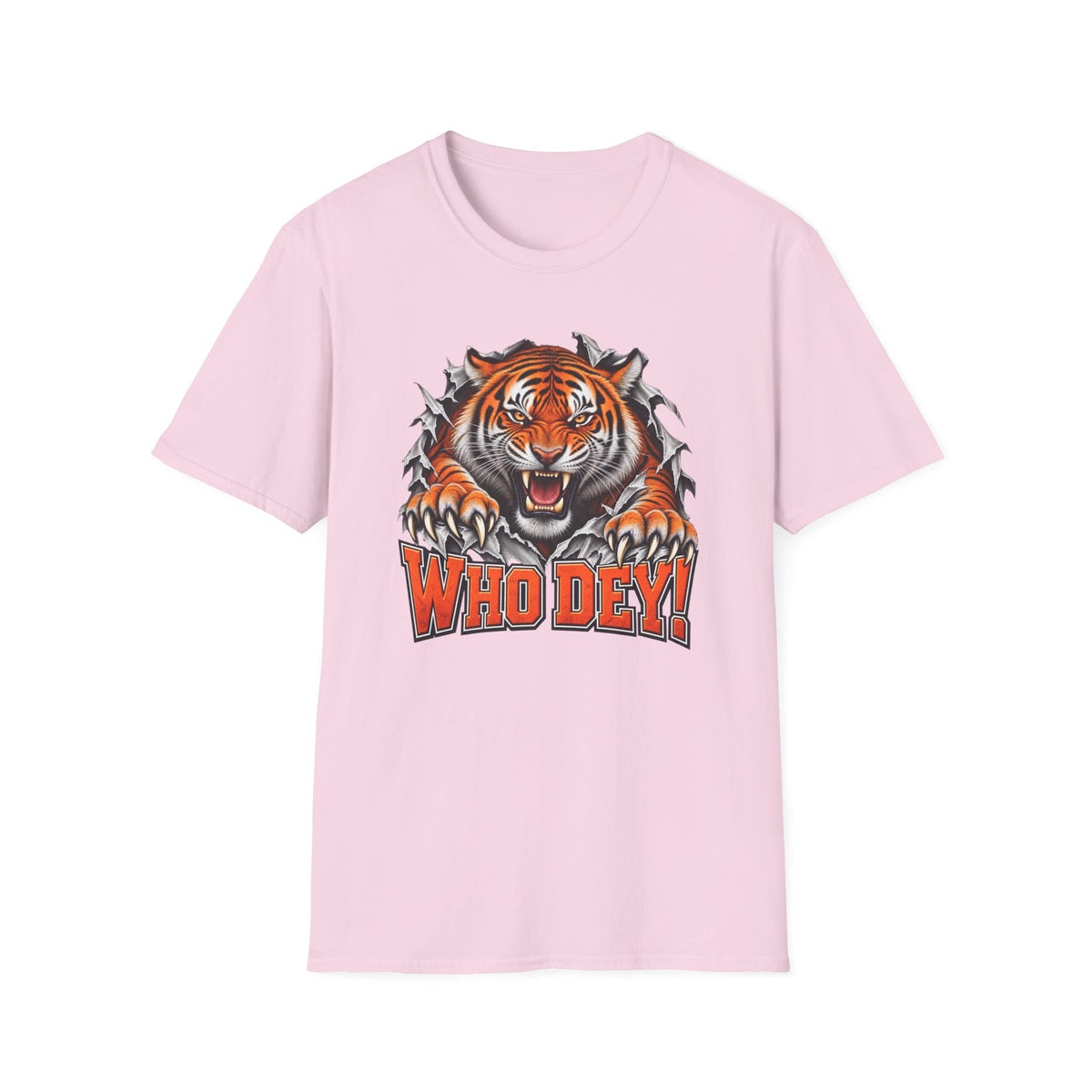 Tiger Graphic T-Shirt — "Who Dey!" Fierce Roaring Design