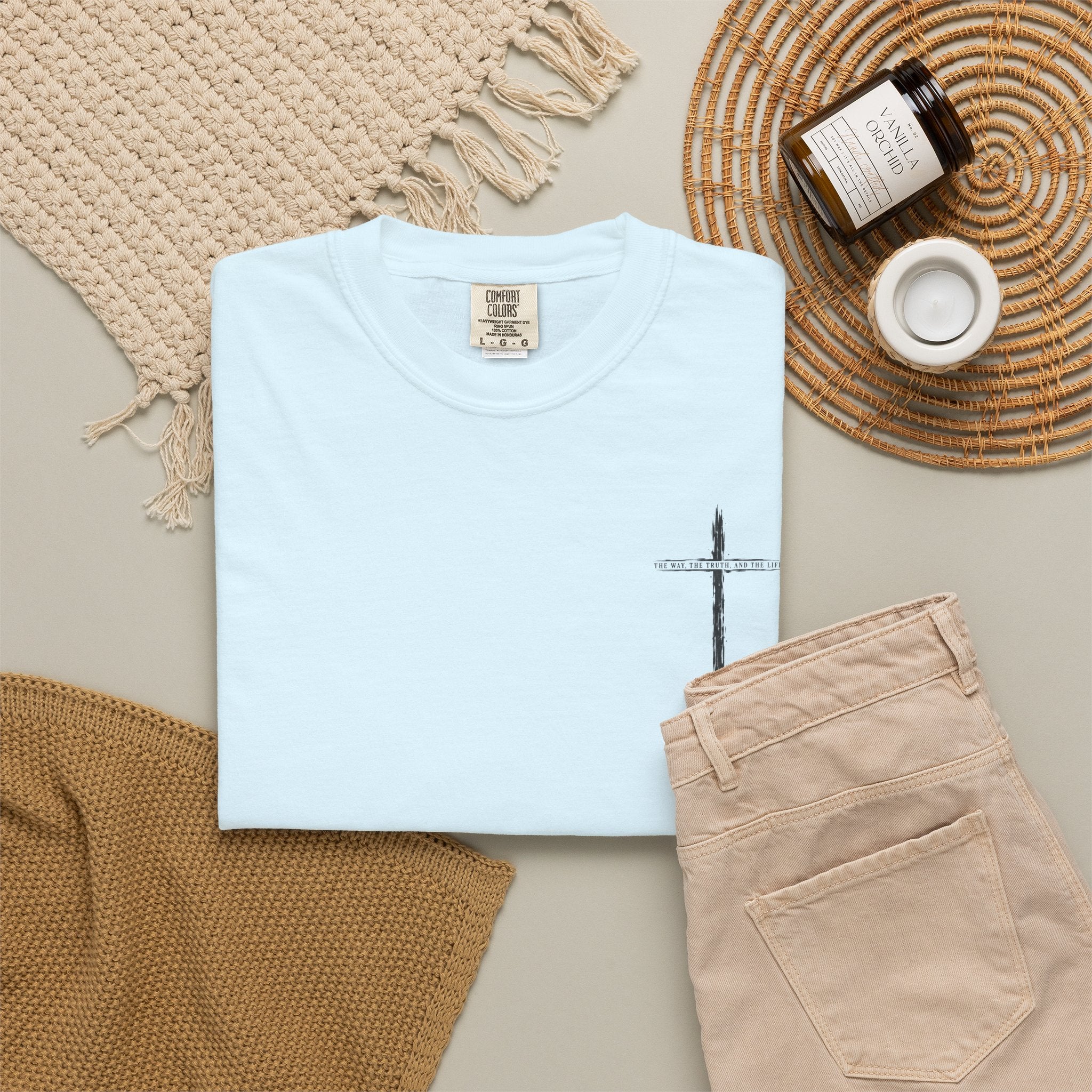 Christian Cross T-Shirt — 'The Way, The Truth, The Life' Religious Tee