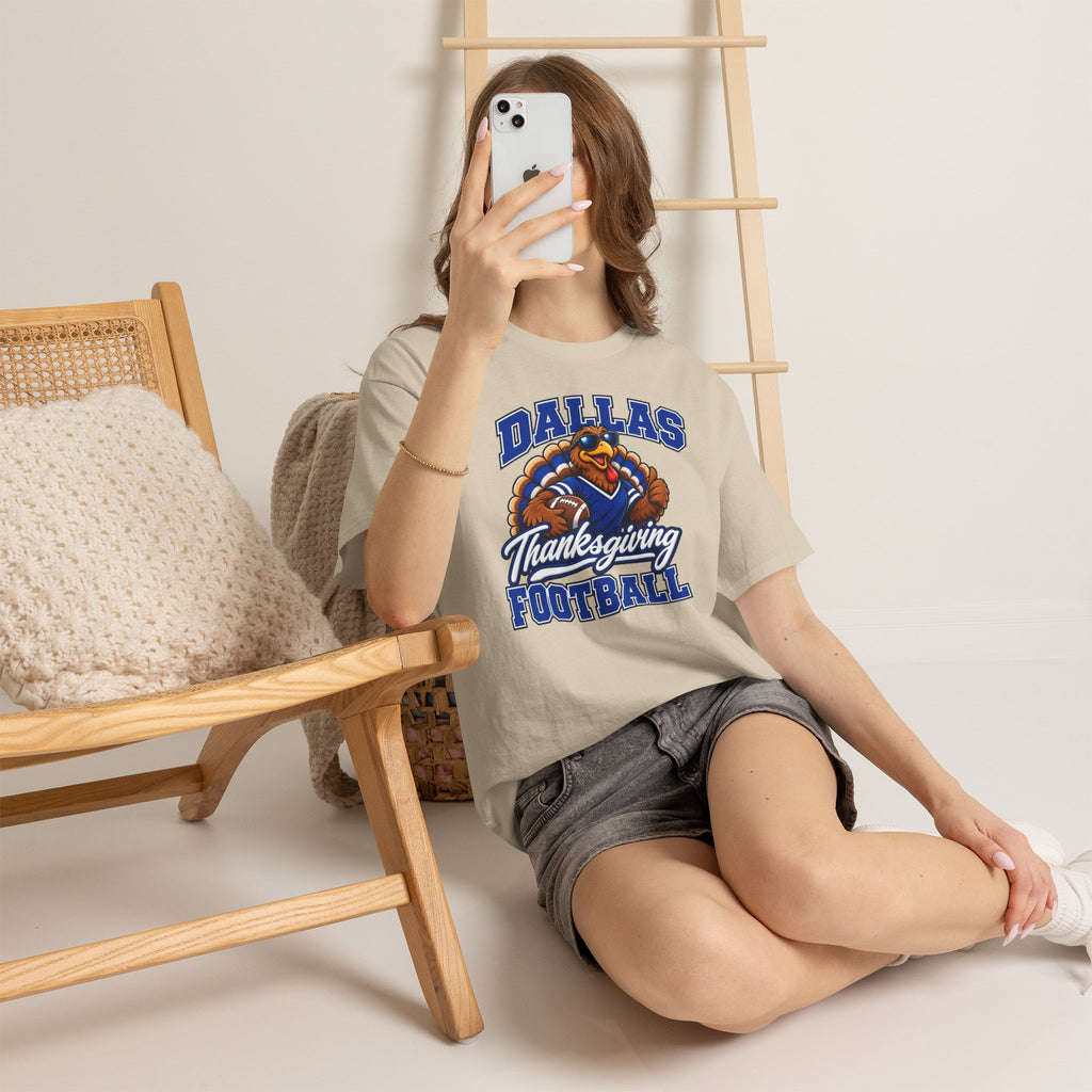 Dallas Thanksgiving Football T-Shirt — Turkey Mascot Game Day Tee