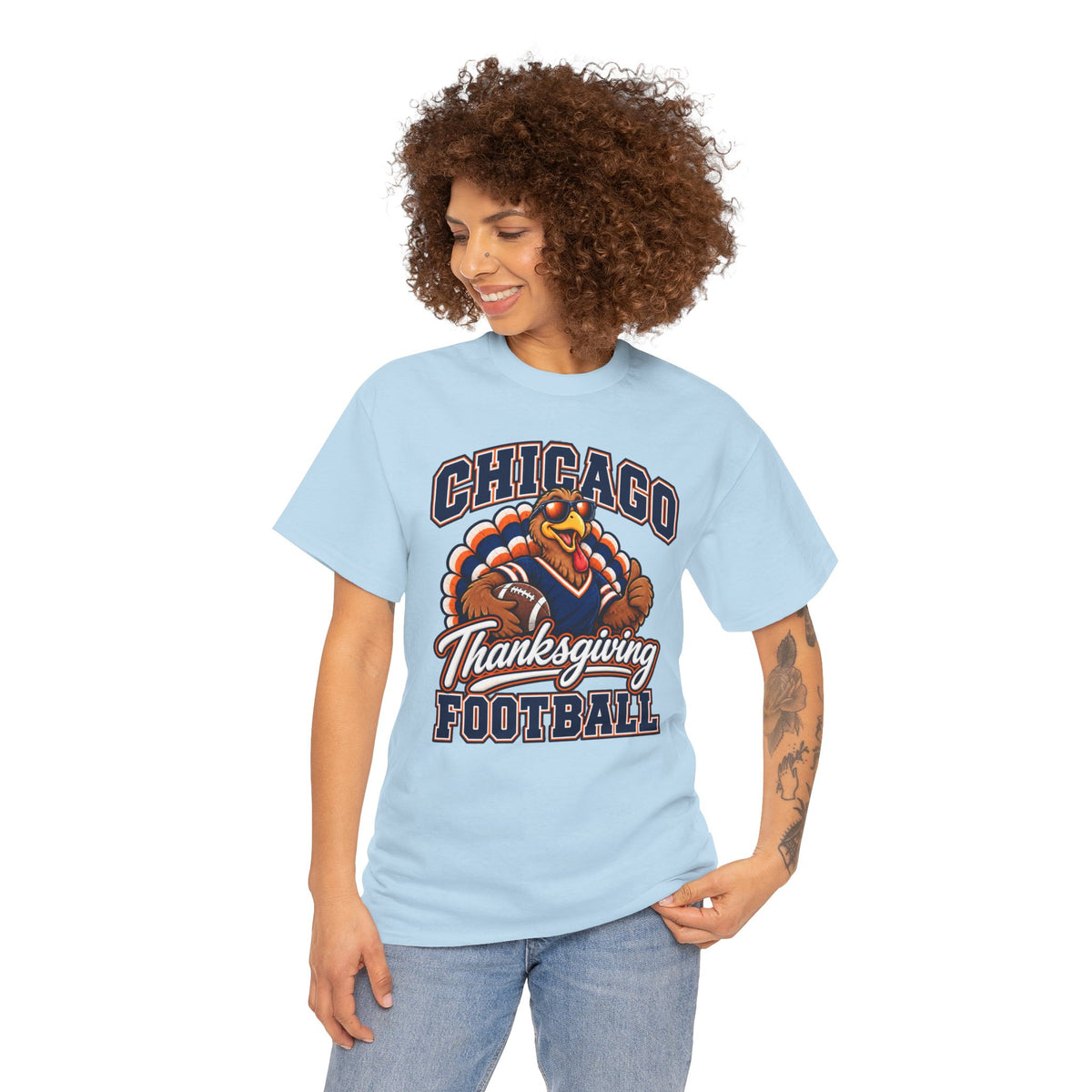 Chicago Thanksgiving Football T-Shirt — Turkey Mascot Game Day Tee