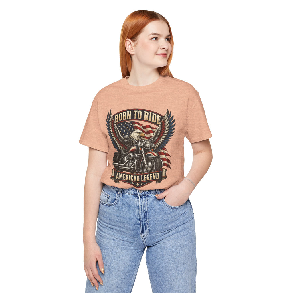 Born to Ride Eagle Motorcycle Tee — American Legend Patriotic T-Shirt