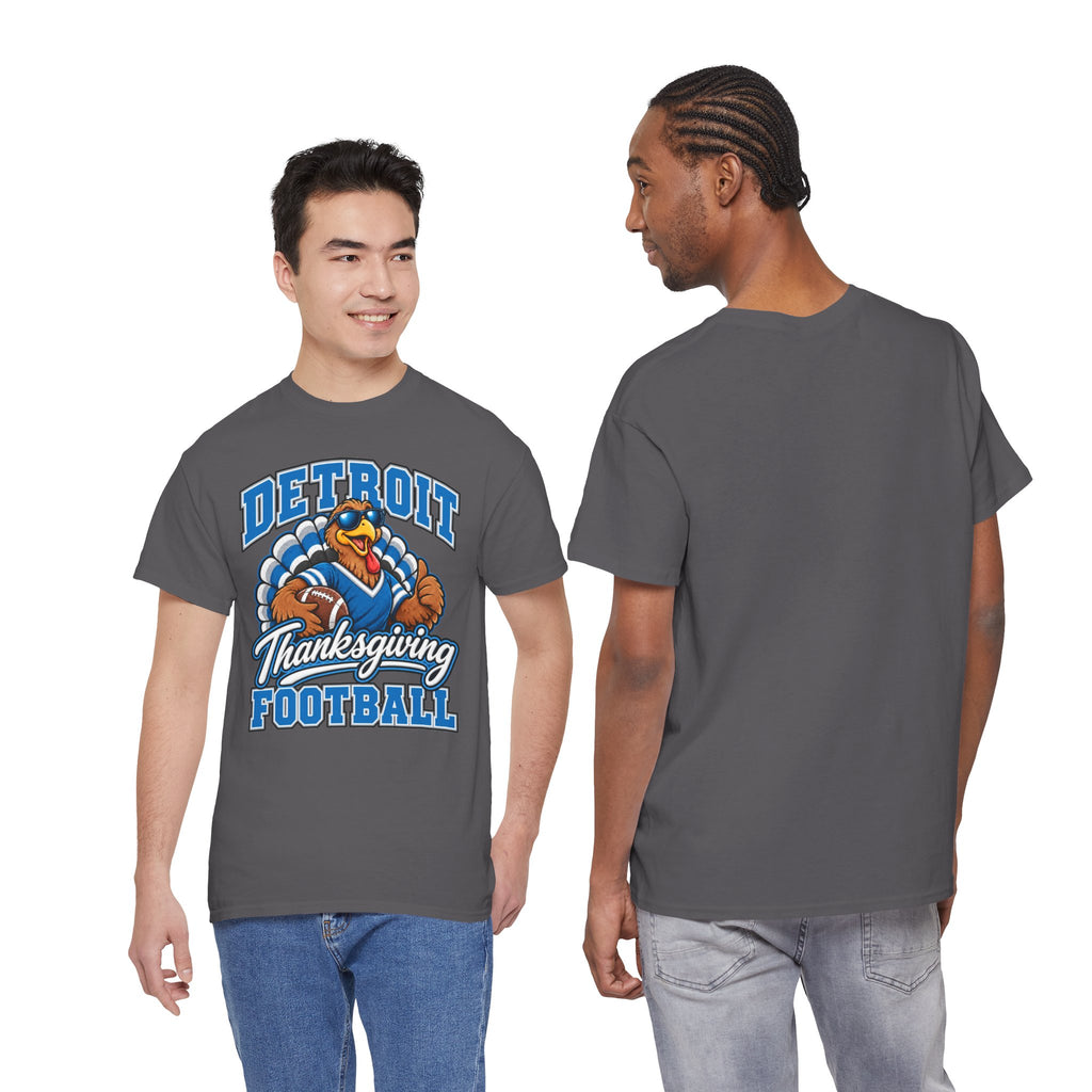 Detroit Thanksgiving Football Tee — Turkey Mascot Game Day Shirt