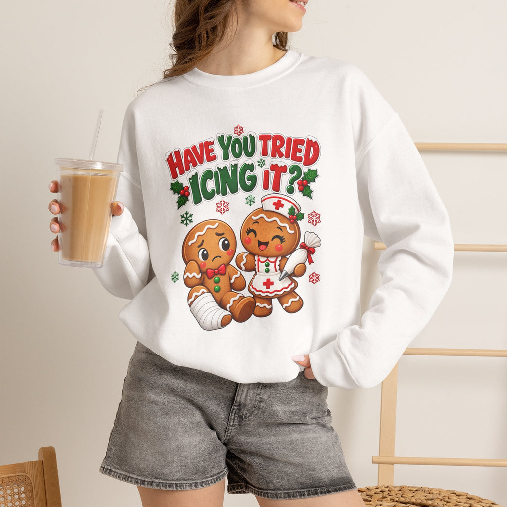 Have You Tried Icing It? Gingerbread Couple Christmas Sweatshirt