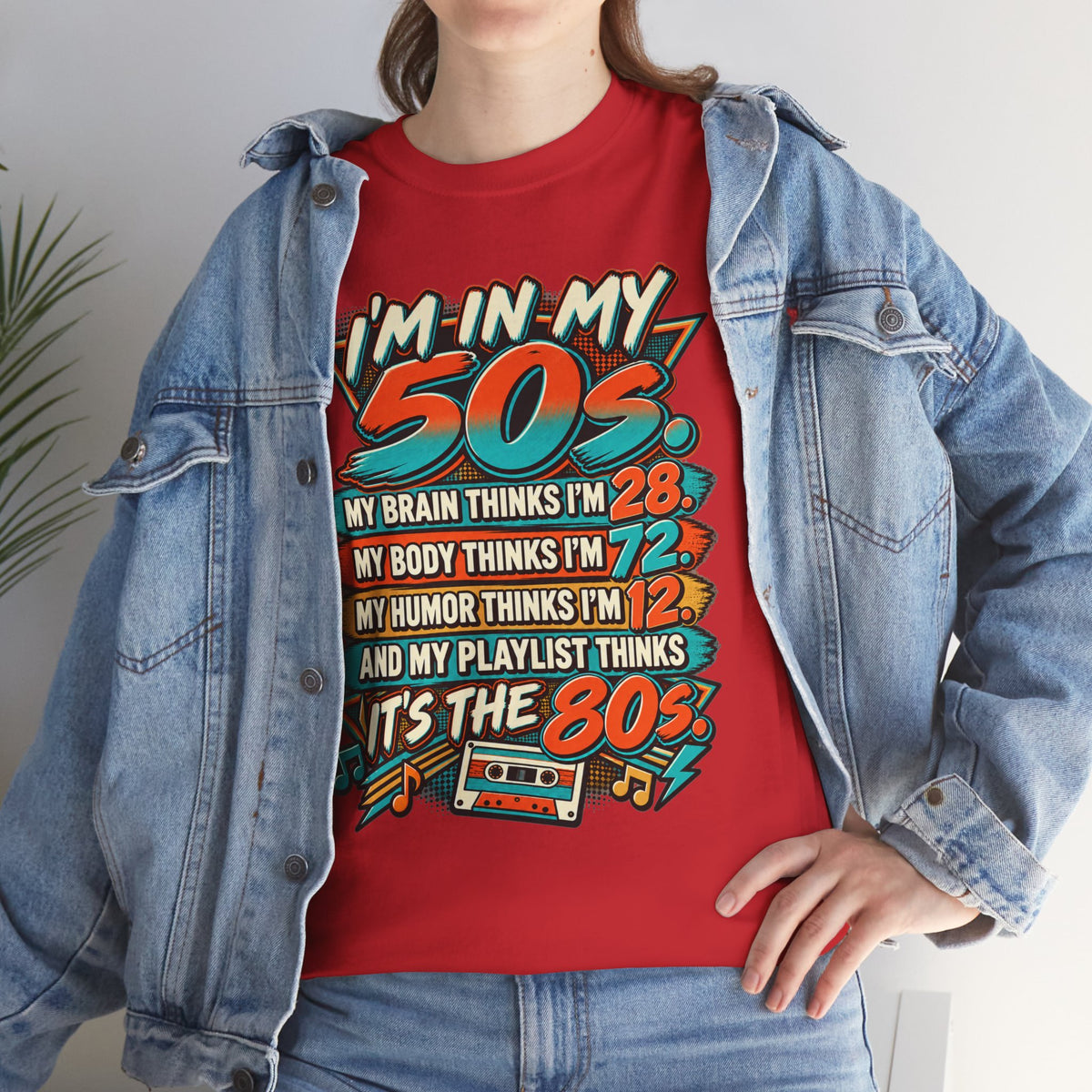 Retro 50s Birthday T‑Shirt — "I'm in My 50s" 80s Playlist Cassette Tee
