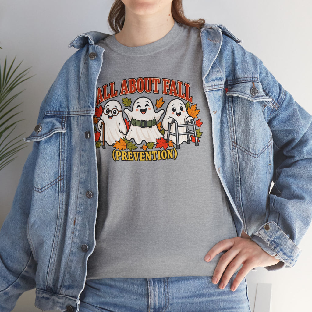 All About Fall (Prevention) Ghost Tee — Cute Halloween Autumn T-Shirt