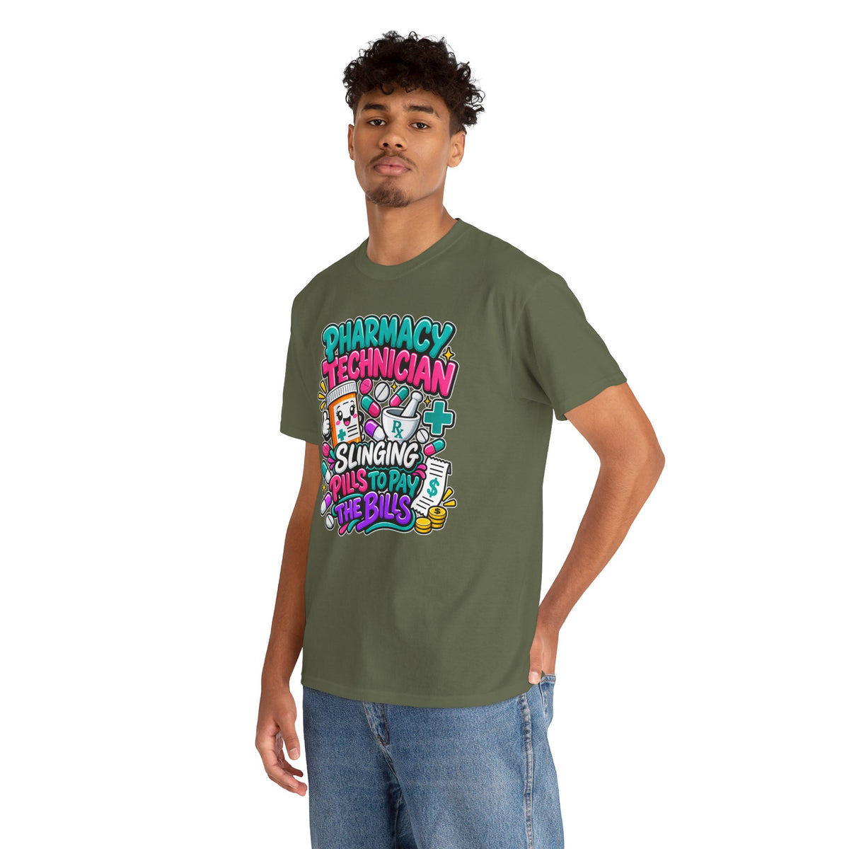 Pharmacy Technician T‑Shirt — "Slinging Pills to Pay the Bills" Graphic Tee
