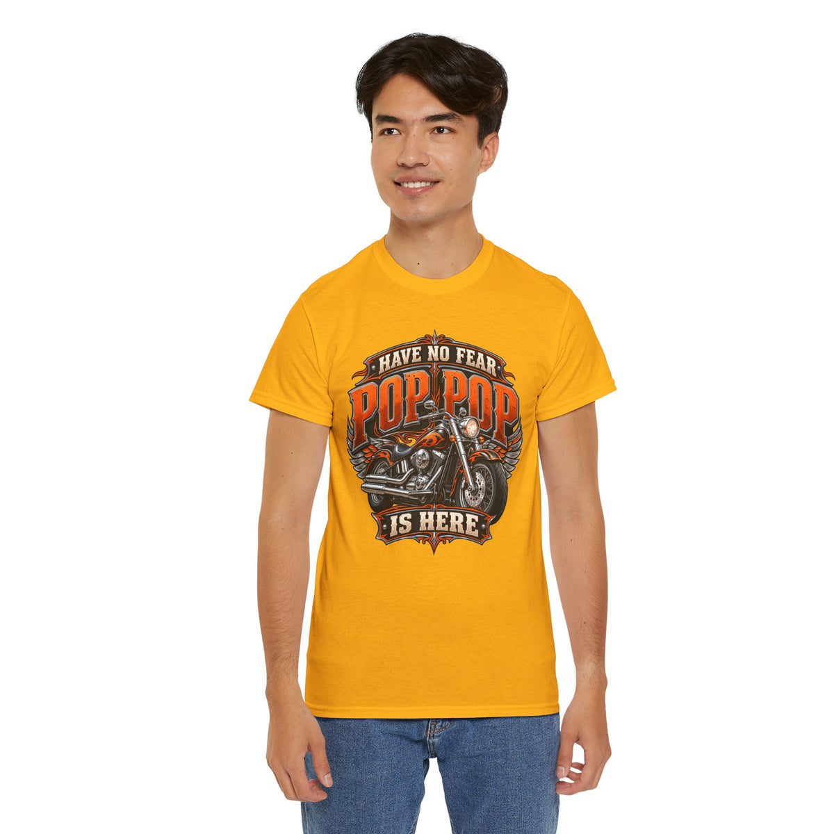 Pop Pop Is Here Motorcycle Dad T-Shirt