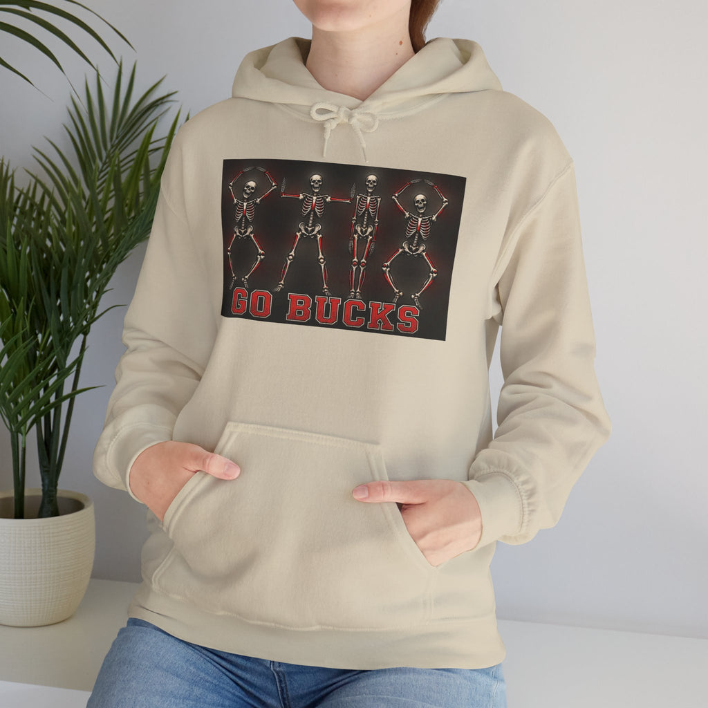 Go Bucks Hoodie — Vintage Red Deer Antlers Graphic Hooded Sweatshirt