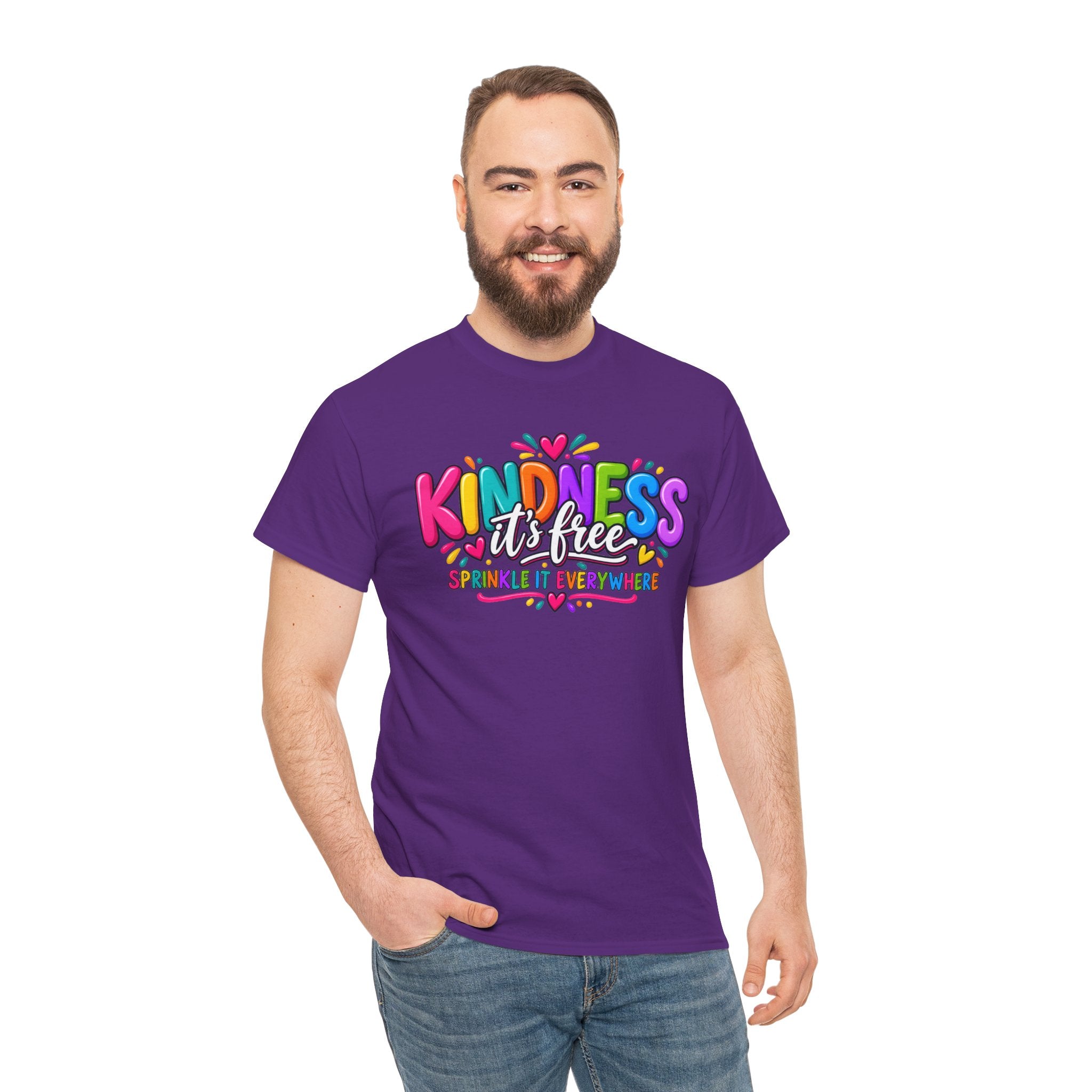 Kindness Is Free Rainbow Tee — Cute Positive Message T-Shirt
