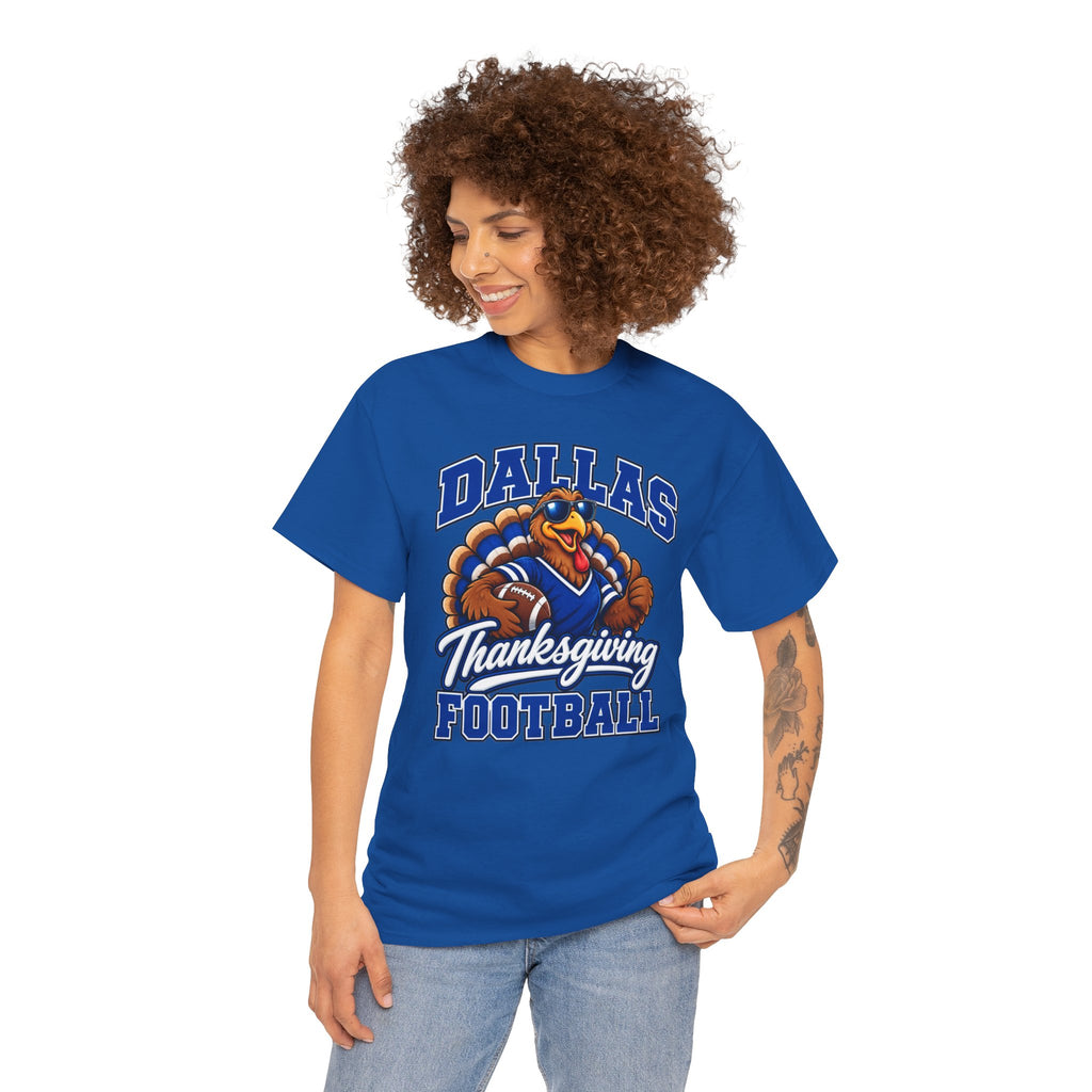 Dallas Thanksgiving Football T-Shirt — Turkey Mascot Game Day Tee