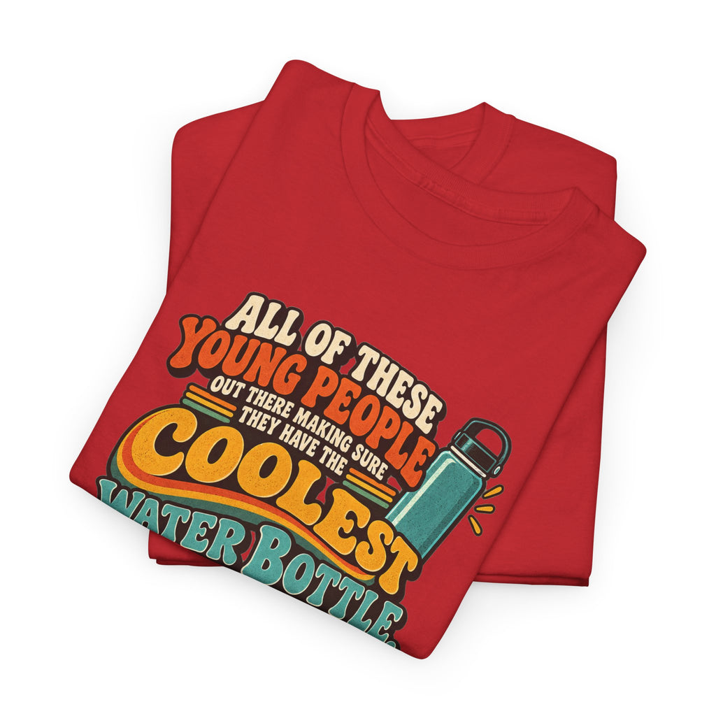Retro 70s-80s Funny Water Bottle Tee — "Coolest Water Bottle" Graphic T-Shirt