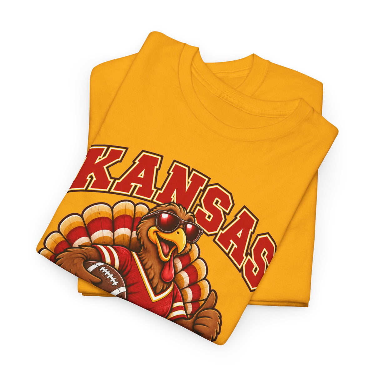 Kansas Thanksgiving Football T‑Shirt — Turkey Mascot Holiday Game Tee