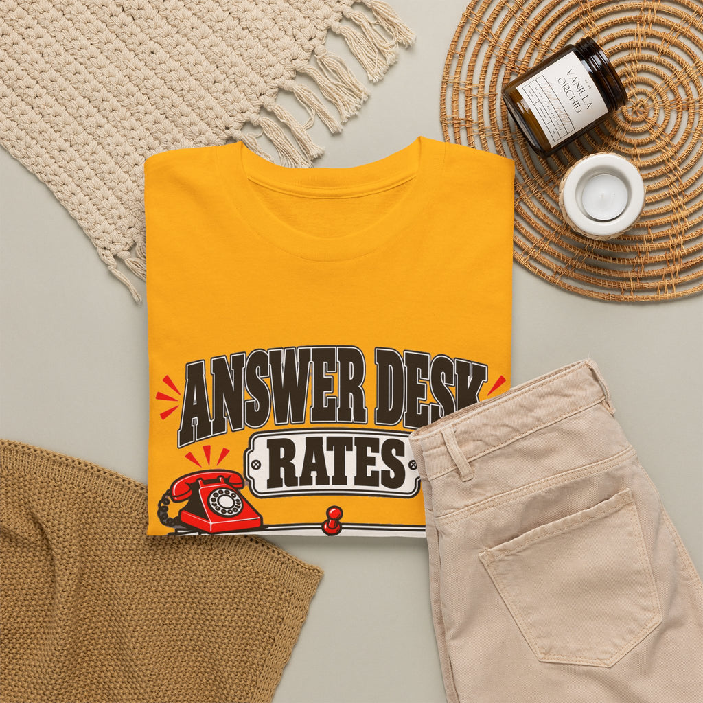 Answer Desk Rates T-Shirt — Funny Help Desk IT Support Tee ("Answer 1.00, Correct Answer 4.00")