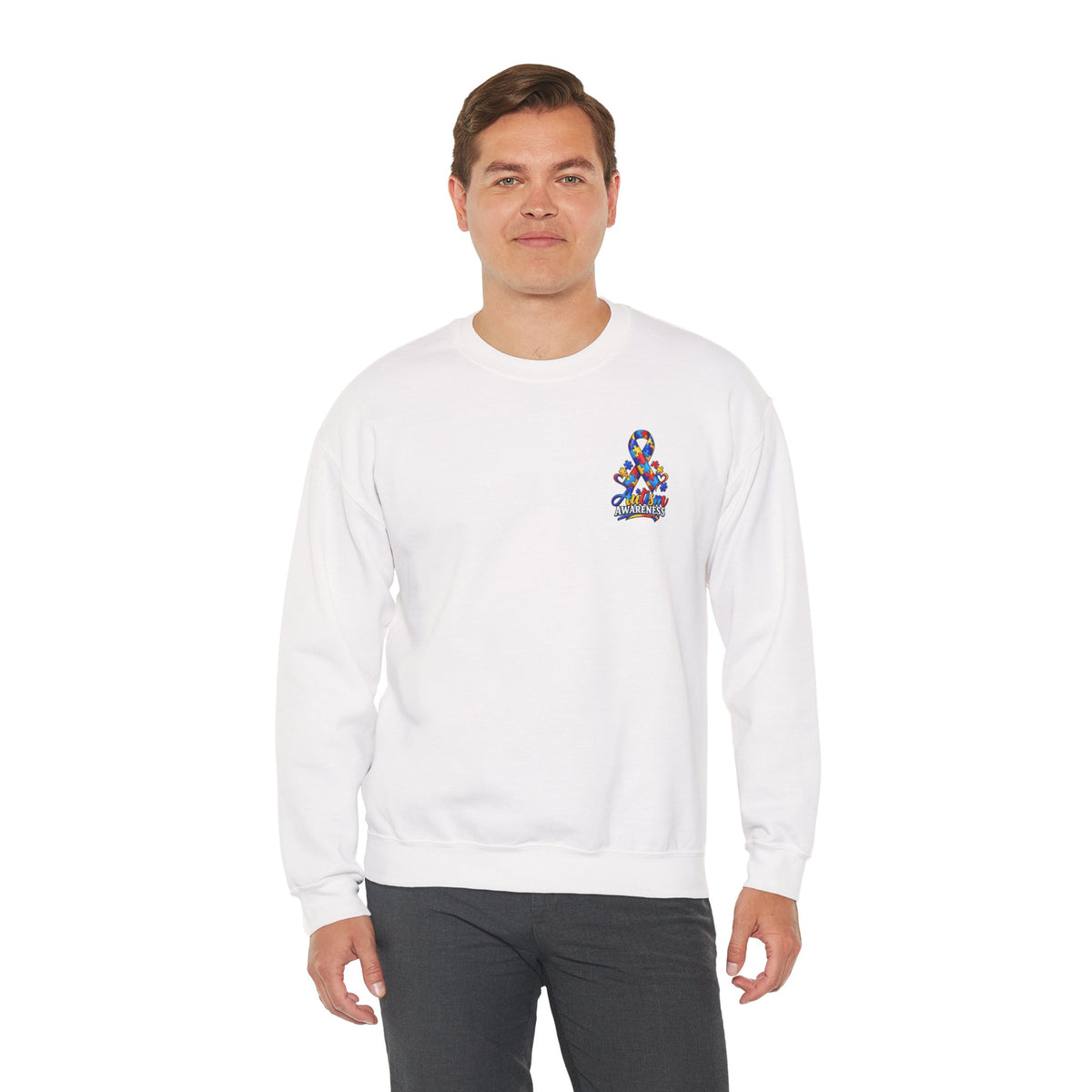 Autism Awareness Ribbon Crewneck Sweatshirt