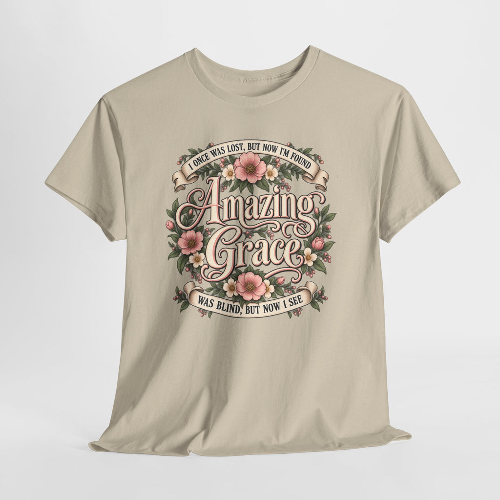 Amazing Grace Floral T-Shirt — Vintage Christian Faith Tee