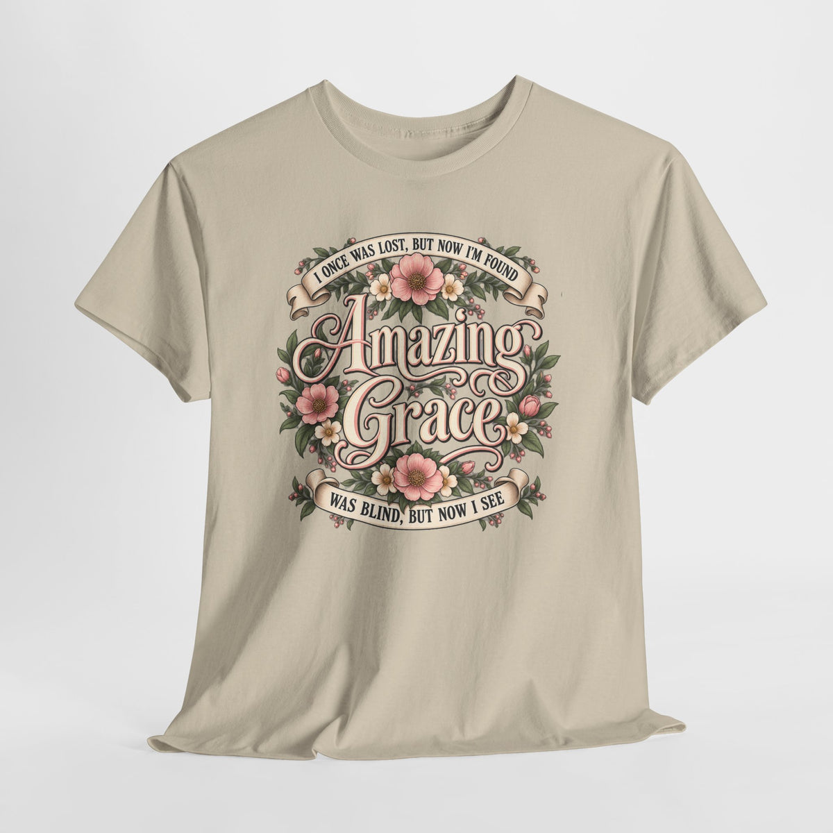 Amazing Grace Floral T-Shirt — Vintage Christian Faith Tee