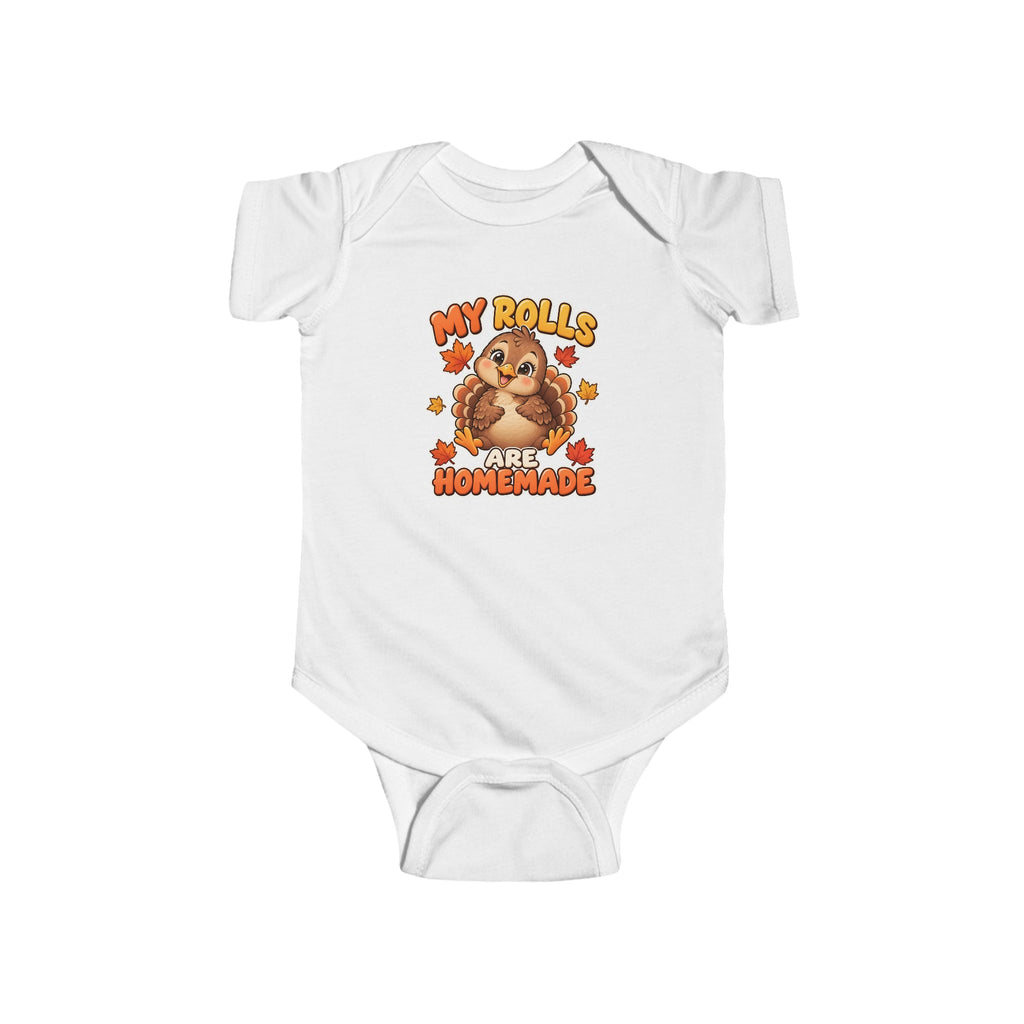 Infant Bodysuit - "My Rolls Were Homemade" Cute Dachshund Baby Onesie