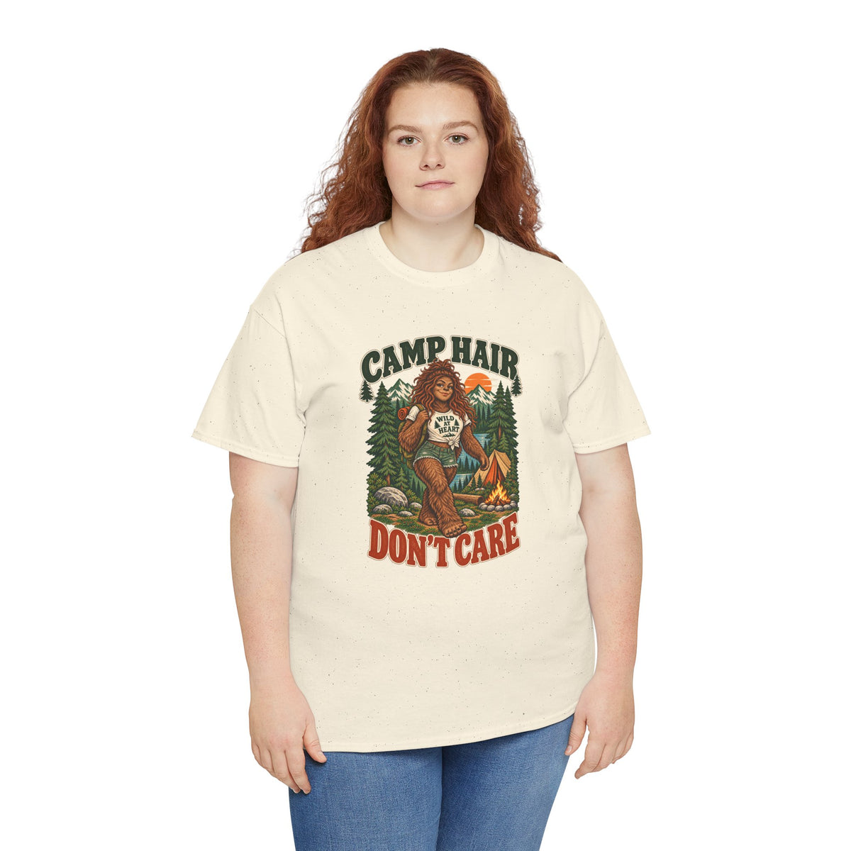 Camp Hair Don't Care T-Shirt — Retro Camping Graphic Tee