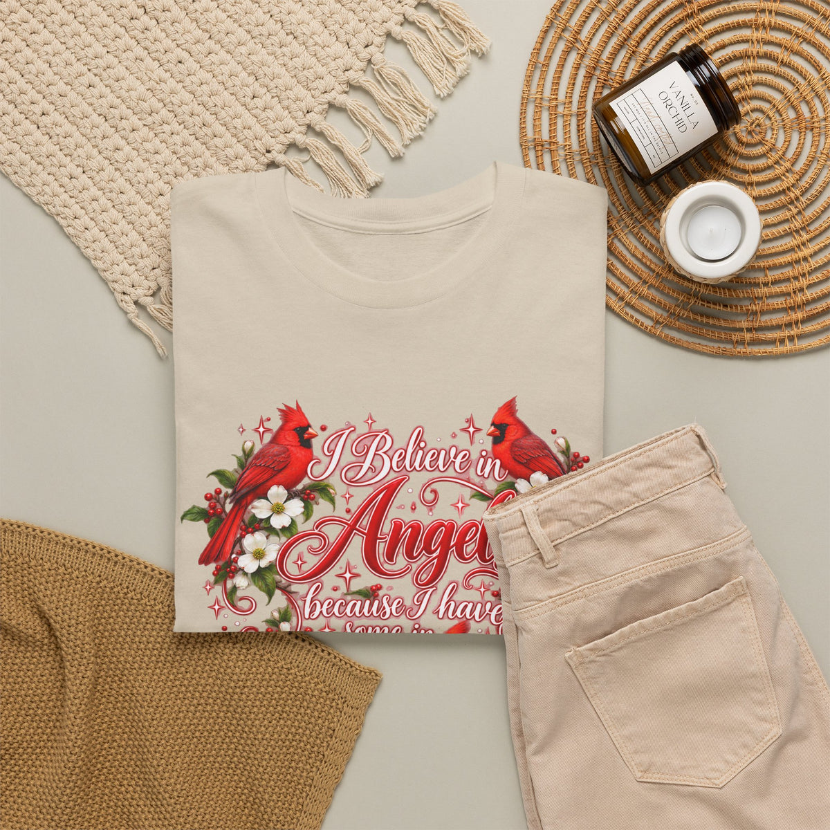 Angels from Heaven Cardinal Christmas T-Shirt