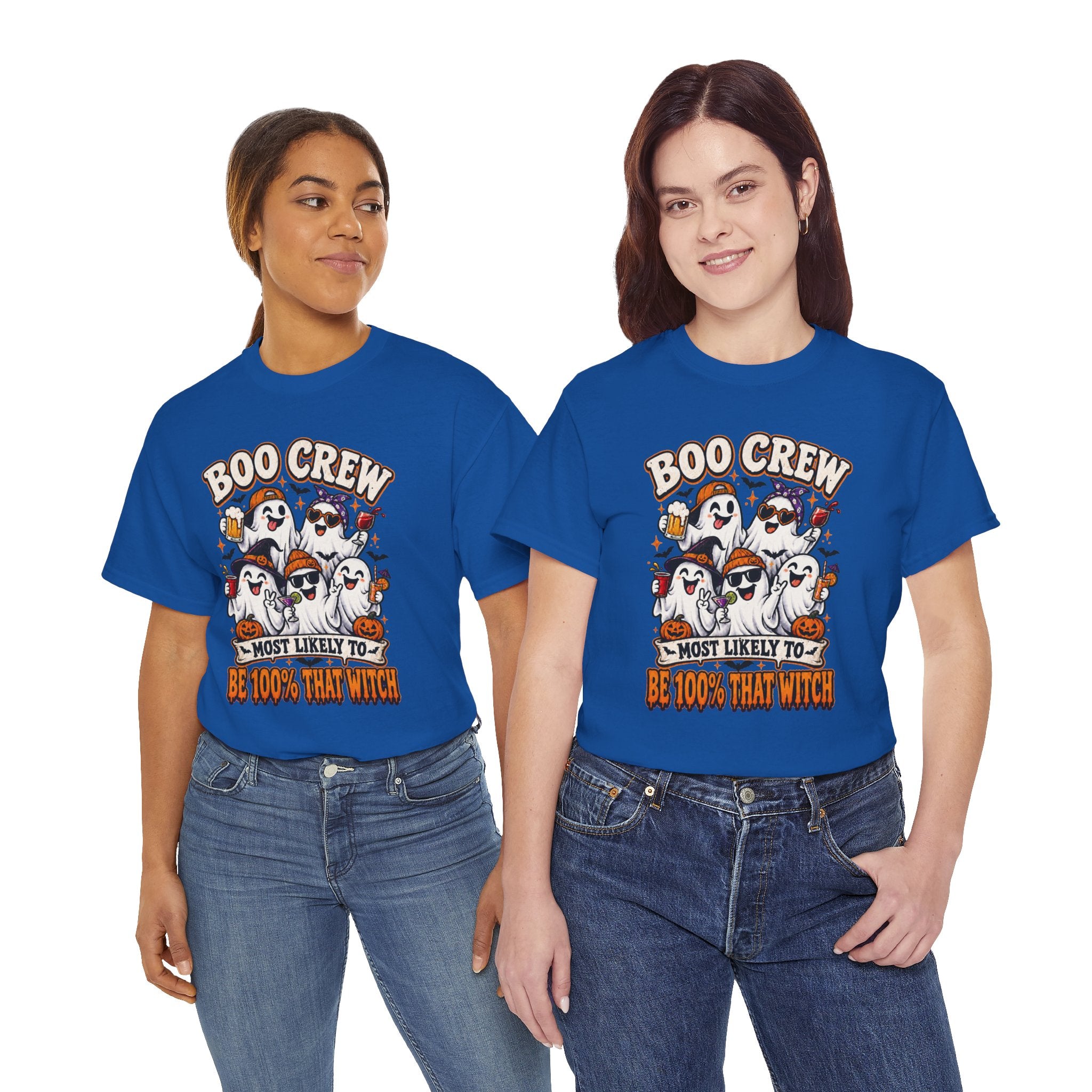 Boo Crew Halloween T-Shirt – "Most Likely To Be 100% That Witch" Ghosts Tee