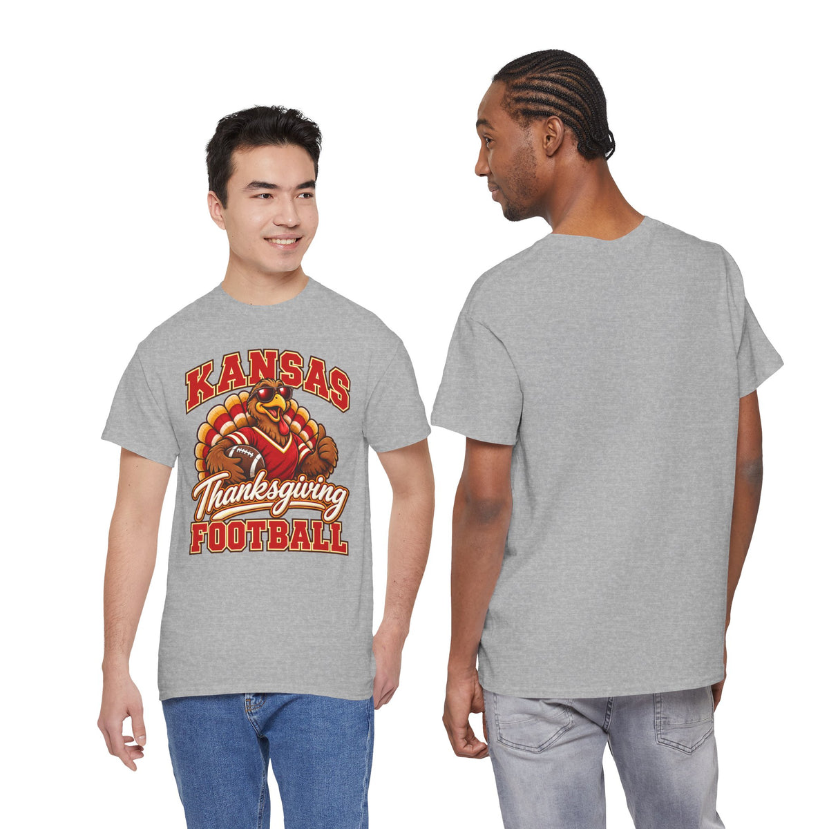Kansas Thanksgiving Football T‑Shirt — Turkey Mascot Holiday Game Tee