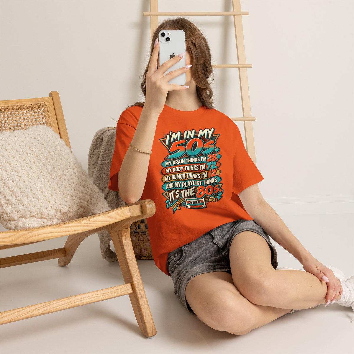 Retro 50s Birthday T‑Shirt — "I'm in My 50s" 80s Playlist Cassette Tee