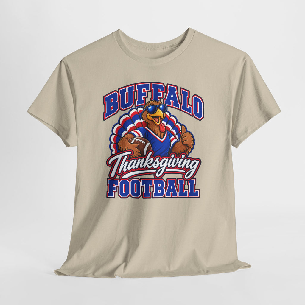 Buffalo Thanksgiving Football T-Shirt — Turkey Mascot Game Day Tee