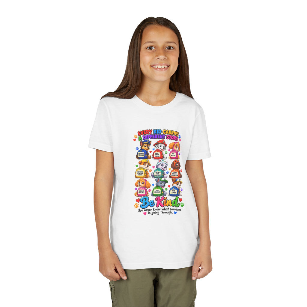 Be Kind Youth Short Sleeve Tee – Colorful Cartoon Character Shirt