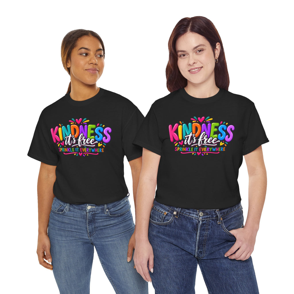 Kindness Is Free Rainbow Tee — Cute Positive Message T-Shirt
