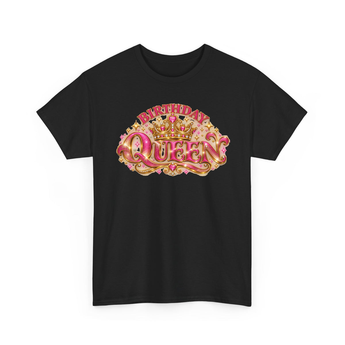 Birthday Queen Graphic T-Shirt | Pink & Gold Crown