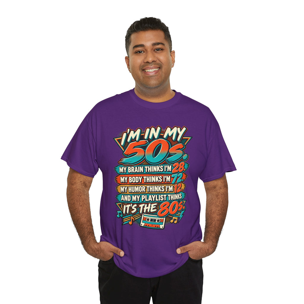 Retro 50s Birthday T‑Shirt — "I'm in My 50s" 80s Playlist Cassette Tee