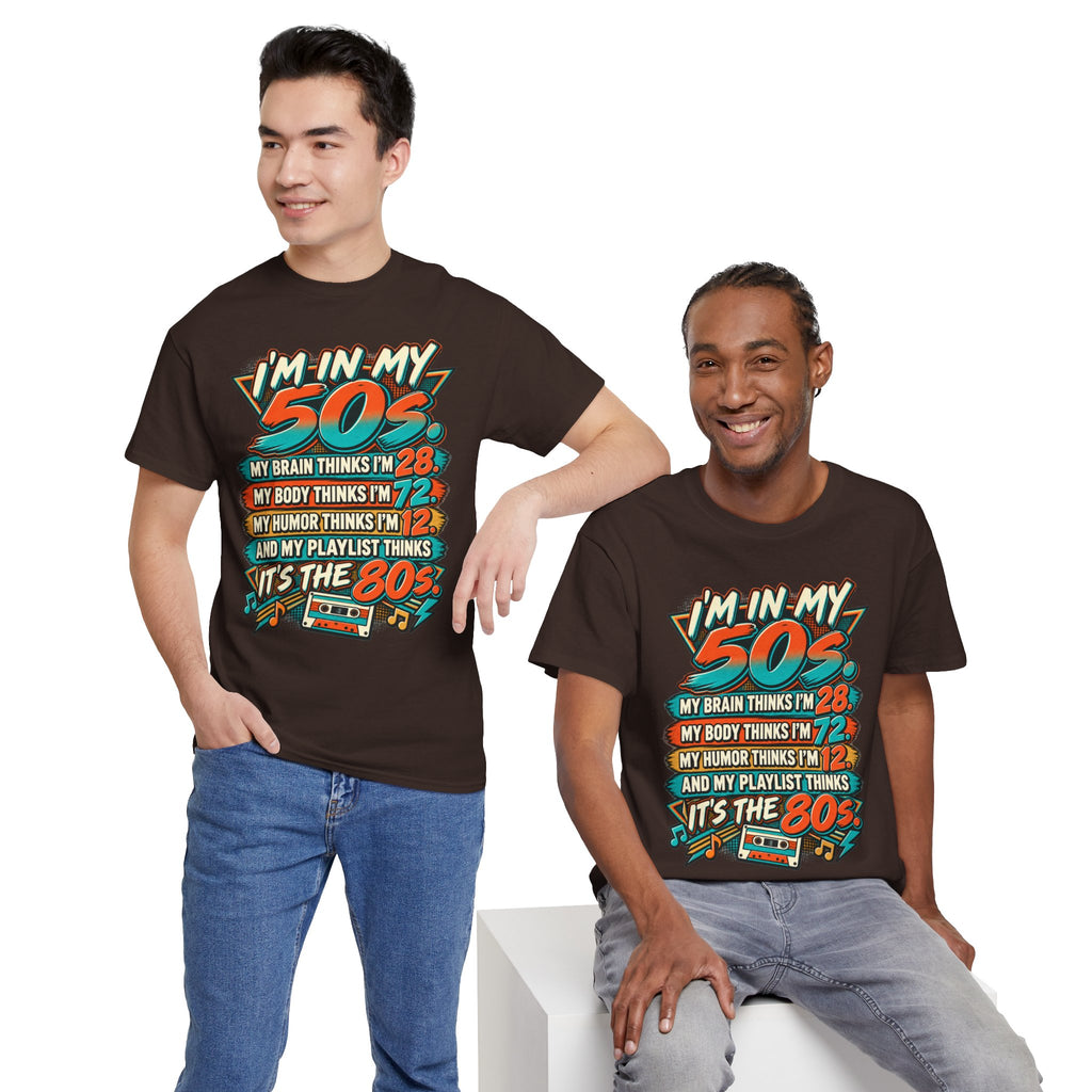 Retro 50s Birthday T‑Shirt — "I'm in My 50s" 80s Playlist Cassette Tee