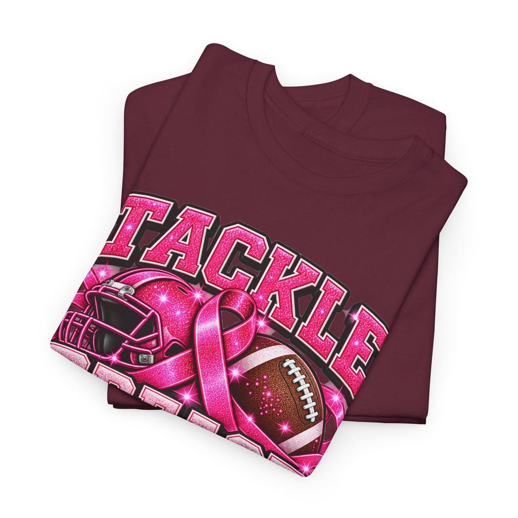T-Shirt — "Tackle Breast Cancer" Pink Football Awareness Tee