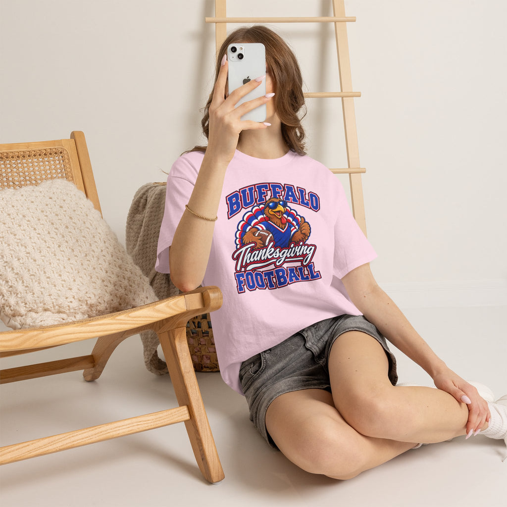 Buffalo Thanksgiving Football T-Shirt — Turkey Mascot Game Day Tee