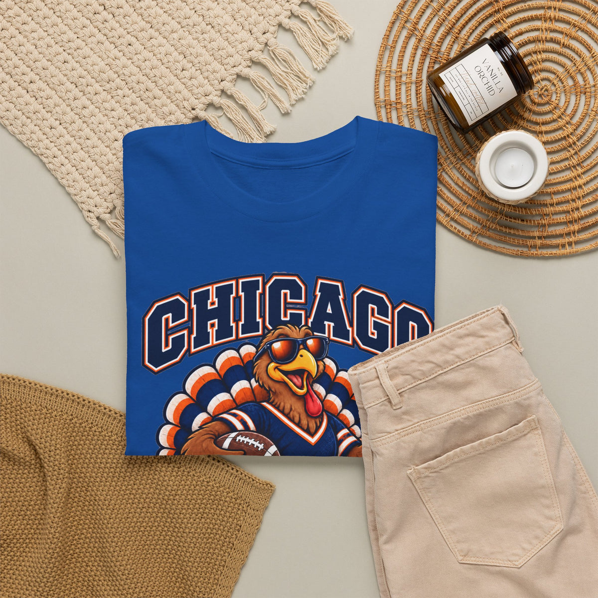 Chicago Thanksgiving Football T-Shirt — Turkey Mascot Game Day Tee