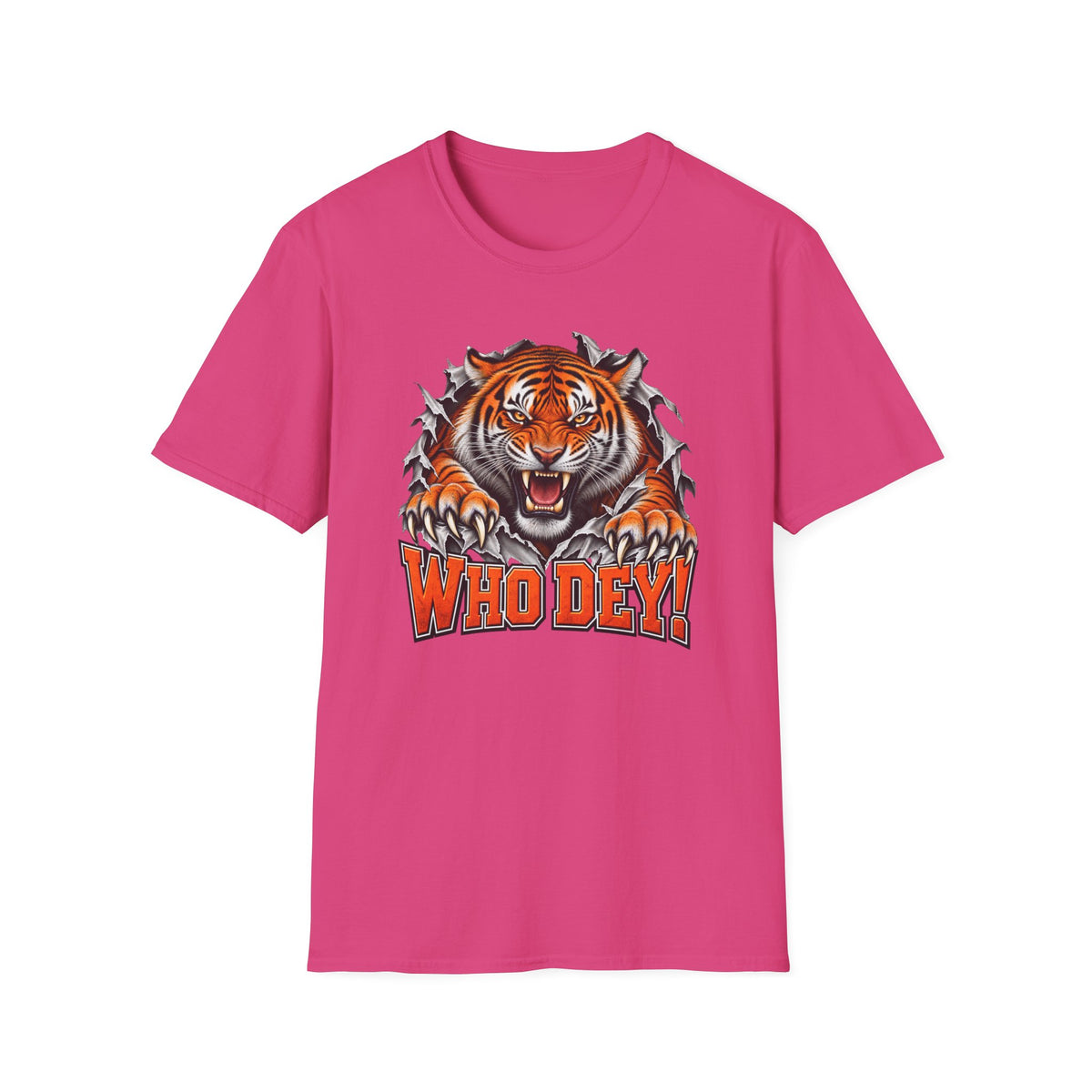 Tiger Graphic T-Shirt — "Who Dey!" Fierce Roaring Design