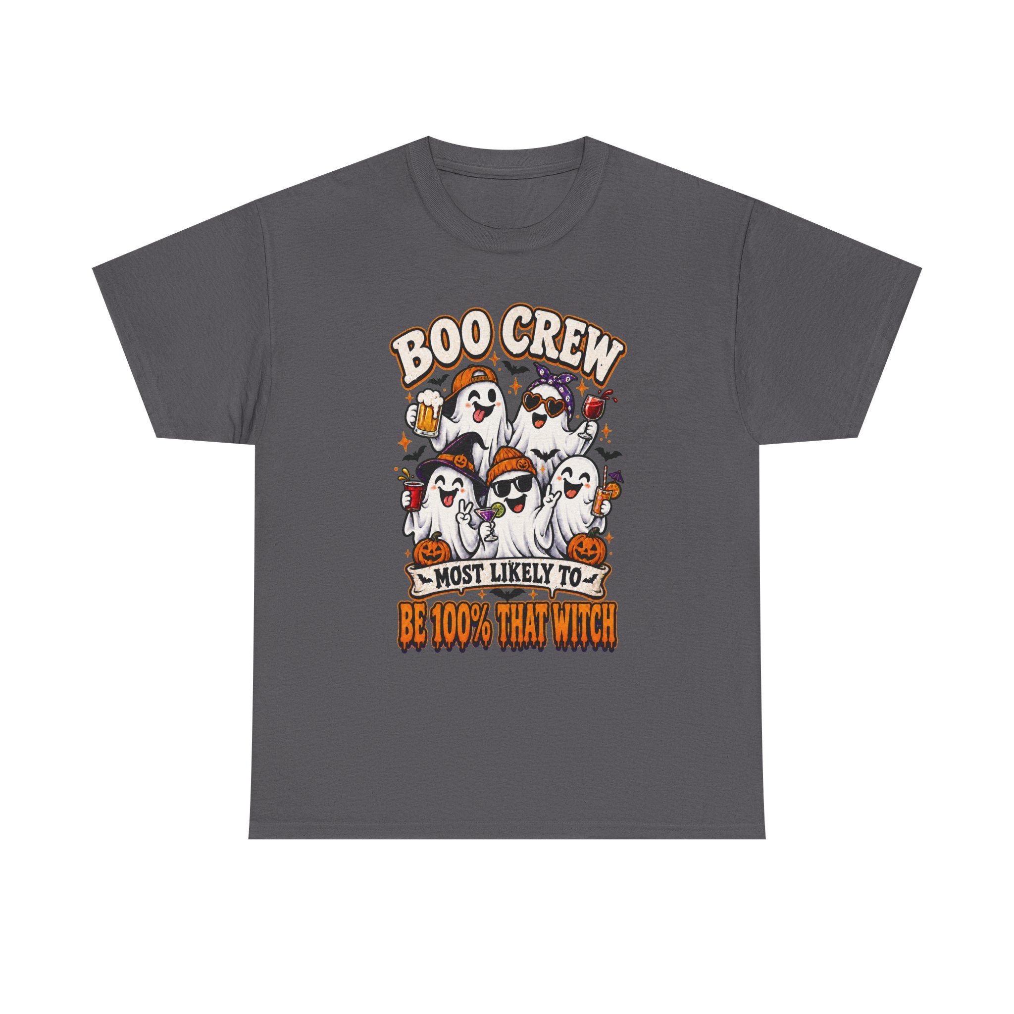Boo Crew Halloween T-Shirt – "Most Likely To Be 100% That Witch" Ghosts Tee