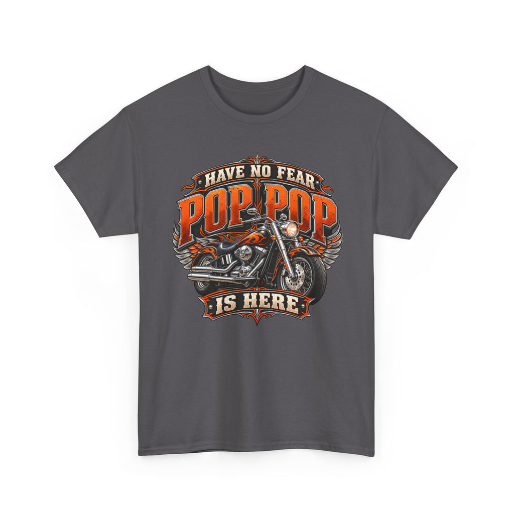 Pop Pop Is Here Motorcycle Dad T-Shirt