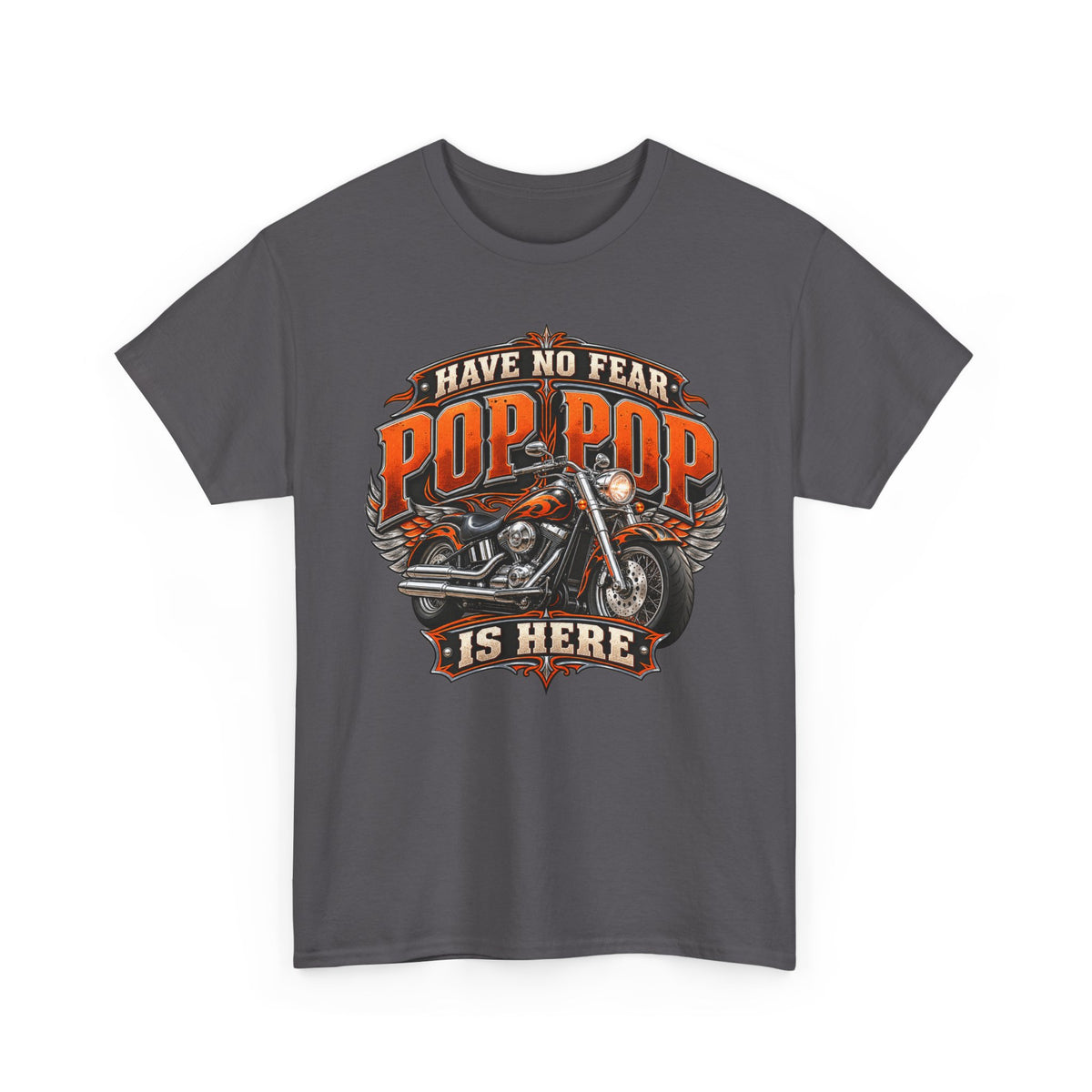 Pop Pop Is Here Motorcycle Dad T-Shirt