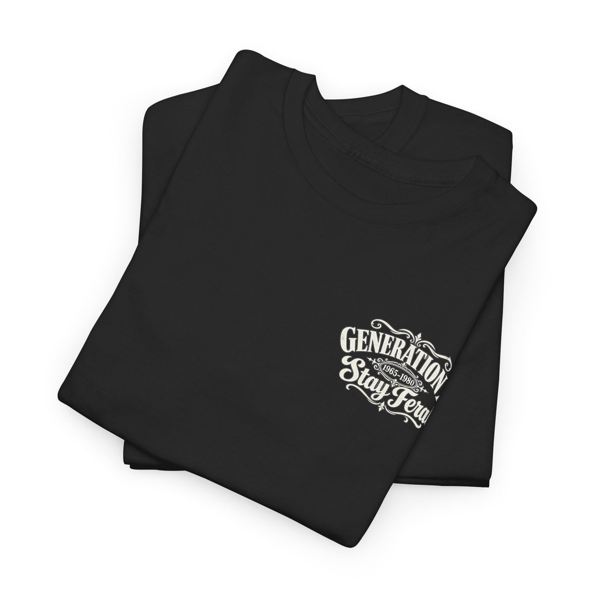 Generation X T‑Shirt — 'Stay Feral' Vintage Whiskey Label Tee (Born 1965–1980)