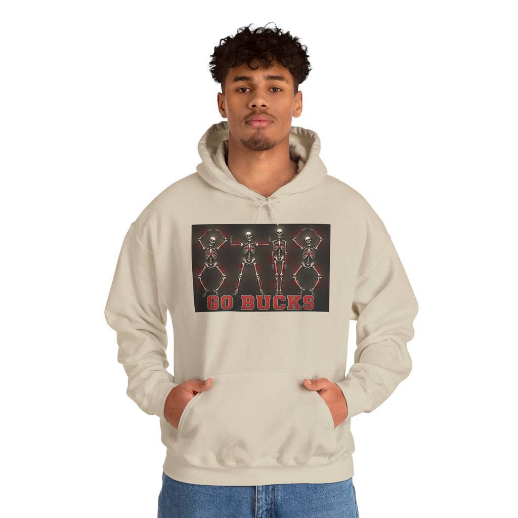 Go Bucks Hoodie — Vintage Red Deer Antlers Graphic Hooded Sweatshirt
